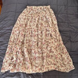 Floral Cream Maxi Skirt